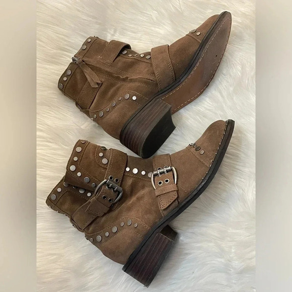 Sam Edelman Dark Taupe Velutto Suede Leather boots size 7 - Picture 14 of 16